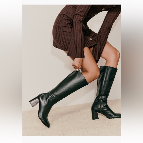 Reformation Shoes - Reformation Nylah Knee High Black Boots size 9.5